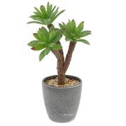 フェイクグリーン PCポットグレー ラウンド 2 卓上 多肉植物 人工 観葉植物 NE-551