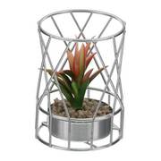 フェイクグリーン スタンド ポットシルバー 2 人工 観葉植物 NE-465