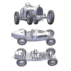 ブガッティT35 B イタレリ完成品 1/12の大型スケールでロードスター仕様の「ブガッティ タイプ35B