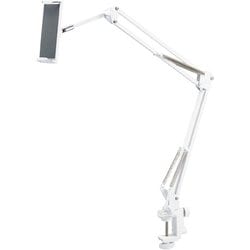タブレット スマホスタンド アーム 長さ86cm フレキシブルアーム ホワイト TB-DSZARMBEDWH