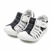 播州織チェック柄ウォーターシューズ 20-3304 ホワイト 12cm [ベビーサンダル]