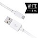 microUSBケーブル（USB-A to micro USB） 充電・データ通信 1m 白（ホワイト） UKJ-E2A1M WH