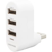 3ポート USB2.0 回転コネクタUSBハブ ホワイト GH-HB2A3A-WH