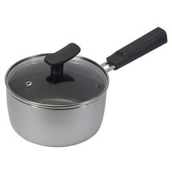 chiiino チーノ IH対応 オール熱源対応 ふっ素加工 鍋 片手鍋 16cm ガラス蓋付 HB-6560