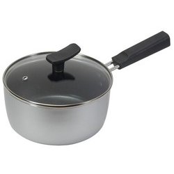 chiiino チーノ IH対応 オール熱源対応 ふっ素加工 鍋 片手鍋 18cm ガラス蓋付 HB-6561
