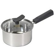 chiiino チーノ IH対応 オール熱源対応 3層底 ステンレス製 鍋 片手鍋 14cm ガラス蓋付 HB-6570