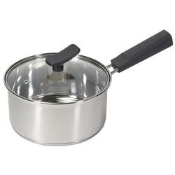chiiino チーノ IH対応 オール熱源対応 3層底 ステンレス製 鍋 片手鍋 16cm ガラス蓋付 HB-6571