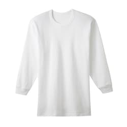 長袖丸首シャツ 2枚組 Mサイズ ホワイト RP6508AY