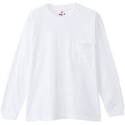 長袖Tシャツ BEEFY-T ロングスリーブポケット Tシャツ ホワイト Lサイズ H5196