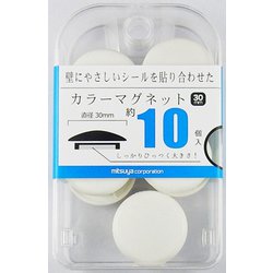 カラーマグネット30mm 白10個 BX2-CM30WH