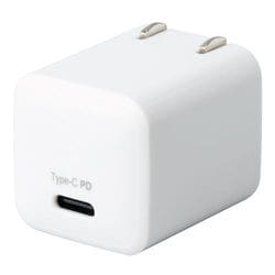 USB急速充電器 USB PD（パワーデリバリー）＋PPS充電対応 GaN 30W USB Type-C×1 ホワイト JYU-ACU05W