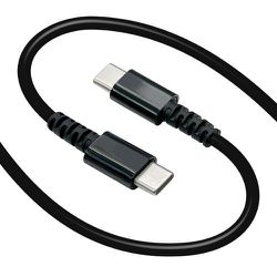 充電・通信ケーブル PD対応 やわらかい からみにくい Type-C to Type-C typec Power Delivery 60W 1m 急速 高速 ブラック R10CACC3A03BK