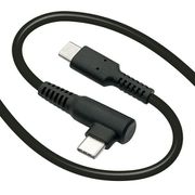 L字型 充電・通信ケーブル PD対応 やわらかい からみにくい 横持ち Type-C to Type-C typec Power Delivery 60W 2m 急速 高速 ブラック R20CACC3A02BK