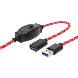 USB3.0 USB延長ケーブル ON/OFFスイッチ付 こたつケーブル風 1m USB-EXS301/RD