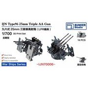 IJN70006 1/700 日本海軍 九六式二十五粍 三連装機銃 LPR照準器 後期型 w/防盾 [プラモデル用パーツ]