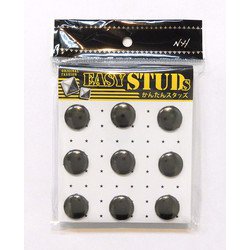 E-ST18-BS [爪スタッズ ドーム型 ブラックシルバーカラー 15mm 9個入り]