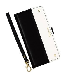 EL-IP14PS-08BW [iPhone 14 Plus 用 ケース 手帳型 ツートン スマホケース ブラック・ホワイト]