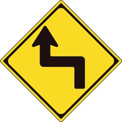 894-38LB [ユニット 警戒標識（205）左背向屈折あり]