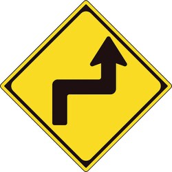 894-38RB [ユニット 警戒標識（205）右背向屈折あり]