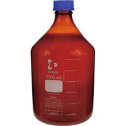 017210-3500 [SIBATA ねじ口びん（メジュームびん） 茶褐色 青キャップ付 3.5L]
