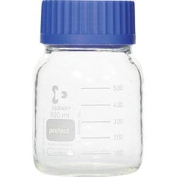 017250-0500A [SIBATA ねじ口びん広口セーフティコート 青キャップ付500mL（10個入）]