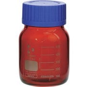017250-1500A [SIBATA ねじ口びん 広口 茶褐色 青キャップ付 500mL （10個入）]