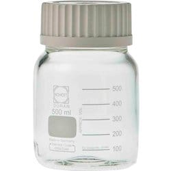017250-2500A [SIBATA ねじ口びん 広口 白キャップ付 500mL （10個入）]