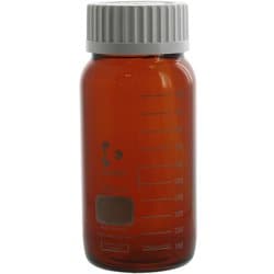 017250-31000A [SIBATA ねじ口びん 広口 茶褐色 白キャップ付 1L （10個入）]