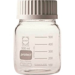 017250-4500A [SIBATA ねじ口びん広口セーフティコート 白キャップ付500mL（10個入）]