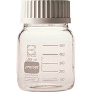 017250-4500A [SIBATA ねじ口びん広口セーフティコート 白キャップ付500mL（10個入）]