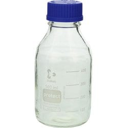 017280-500A [SIBATA ねじ口びん セーフティコート 青キャップ付 500mL（10個入）]