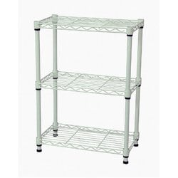 スチールラックセット3段 ポール直径19mm 幅45×奥行25×高さ61.8cm ホワイト NS-4525WH WH