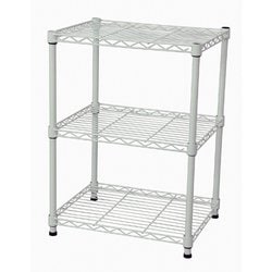 スチールラックセット3段 ポール直径19mm 幅45×奥行35×高さ61.8cm ホワイト NS-4535WH WH