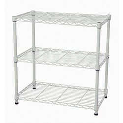 スチールラックセット3段 ポール直径19mm 幅60×奥行35×高さ61.8cm ホワイト NS-6035WH WH