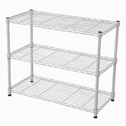 スチールラックセット3段 ポール直径19mm 幅75×奥行35×高さ61.8cm ホワイト NS-7535WH WH