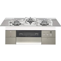 ビルトインガスコンロ PROGRE（プログレ） 100V電源タイプ 幅75cm 都市ガス12・13A用 3口 親水アクアコートガラストップ マルチグリル ステンレスごとく プラチナシルバー N3S18PWASKSTESC 12A13A