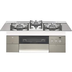 ビルトインガスコンロ PROGRE（プログレ） 100V電源タイプ 幅75cm 都市ガス12・13A用 3口 親水アクアコートガラストップ マルチグリル グレーホーローごとく プラチナシルバー N3S18PWASKSTEC 12A13A