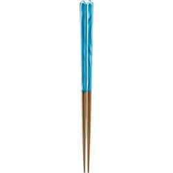 塗箸 食洗対応 23cm マーブルストーン ブルー WS‐1055