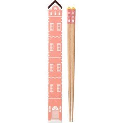 おもちゃの家 箸・箸箱セット 21cm ピンク