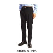 110-810500 メンズ/ノータック/裾上げ済み/無地ビジネススラックス 股下73 ウエスト85 7301 ブラック