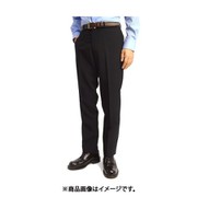 110-810500 メンズ/ノータック/裾上げ済み/無地ビジネススラックス 股下73 ウエスト88 7301 ブラック