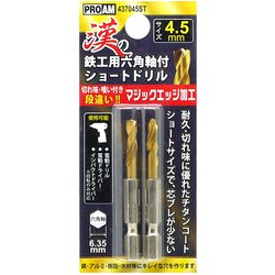 漢の鉄工ショートドリル4.5mm 2P 437045ST