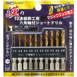 漢の鉄工ショートドリル 10本組 PA-437ST
