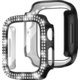 EG24868AWBK [Apple Watch 45mm 用 ガラスフィルム一体型 ラインストーンケース ブラック]