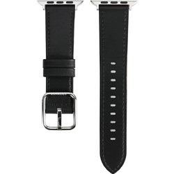 EG24863AWBK [Apple Watch 41/40/38mm 用 スクエアバックル 本革バンド ブラック]