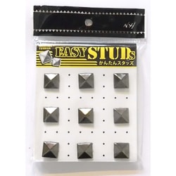 E-ST34-BS [爪スタッズ ピラミッド型 ブラックシルバーカラー 12mm 9個入り]