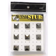E-ST34-BS [爪スタッズ ピラミッド型 ブラックシルバーカラー 12mm 9個入り]