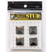 E-ST19-BS [爪スタッズ ピラミッド型 ブラックシルバーカラー 20mm 4個入り]
