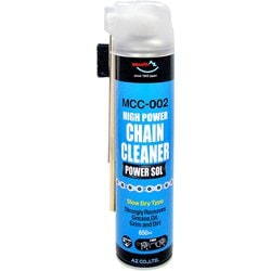 バイク用 チェーンクリーナー パワーゾル スプレー 650ml ブラシ付き 2wayダブルキャップ（ステンレスノズル） MCC-002 AW606