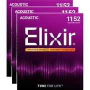 【3セットパック】Acoustic Phosphor Bronze with NANOWEB Coating #16027 カスタムライト 011-052 NANOWEB(3pack)